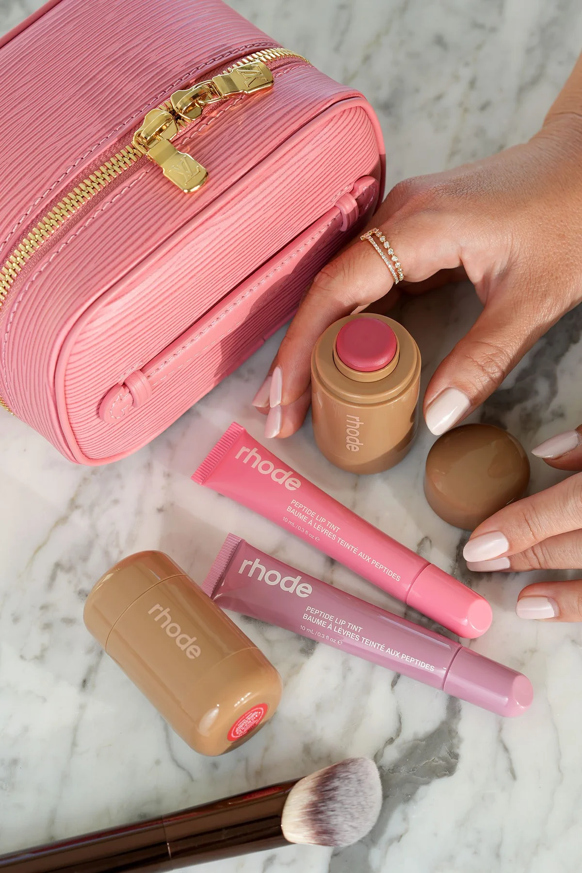 Rhode new Pocket Blush and Peptide Lip Tint shades together