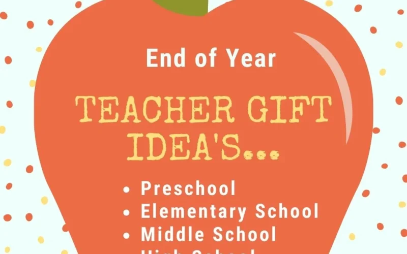 Colorful gift boxes and tags for teacher appreciation